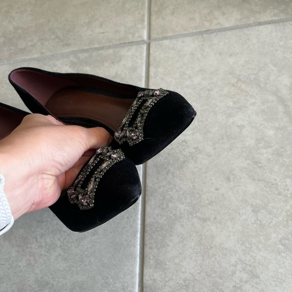 Reserved women’s black heel pumps size 38 eur/ 7.5 US jewels mother of the bride - Picture 2 of 6